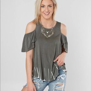 White Crow Warped Cold Shoulder Top